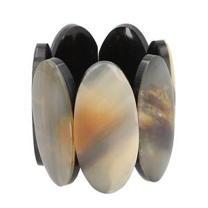SOFIYA CRAFT Ensemble de bracelets vintage en corne naturelle, bracelets ovales multicolores, bijoux tendance pour hommes - Product Image 1