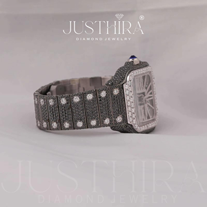 นาฬิกาข้อมือสแตนเลสสตีลทรงกลมประดับเพชรโมอิสซาไนต์ ขนาด 41 มม. ยี่ห้อดัง ดีไซน์หรูหรา สไตล์ฮิปฮอป พร้อมสายขนาด 20 มม. - Product Image 3