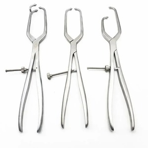 Pinzas de reducción ortopédicas Ametrine Surgical AS-786 de punta, con 3 bolas y posiciones de mandíbula alta/baja, instrumento dental manual plateado - Product Image 1