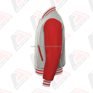 Blouson universitaire homme personnalisé en mélange de laine respirant pour l'hiver, avec logo brodé de qualité supérieure sur le devant et col montant coupe-vent - Product Image 5