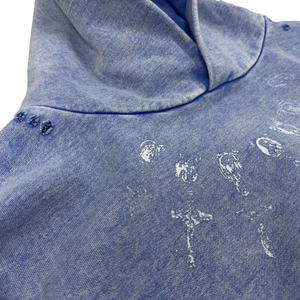 Custom Dyed Vintage <b>Bleached</b> Zip-Up Boxy Cropped Acid Stonewash Sunfaded Washed Print Winter Hoodie for Men Lined Design - Product Image 3
