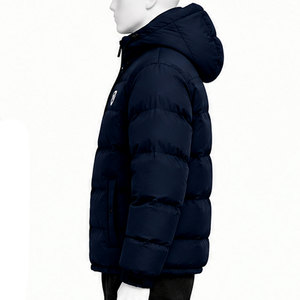 <b>Men's</b> Winter Hooded Puffer <b>Jacket</b> <b>Down</b> <b>Filled</b> Thick Quilted Outerwear with Zipper Closure and Side Pockets - Product Image 5
