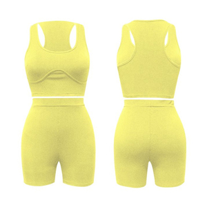 Conjunto Deportivo para Mujer, Bra Deportivo y Pantalones Cortos, Ropa Deportiva Ligera, Fabricación OEM/ODM, Marca Privada - Product Image 4