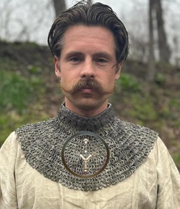 Gorget de chaîne médiévale, collier en acier doux, armure Philip Patton - Product Image 1