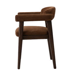 Silla de Café Moderna y Duradera de Madera de Nogal con Asiento Tapizado en Color Marrón, Silla de Comedor para Restaurante, Cafetería y Hotel - Product Image 3
