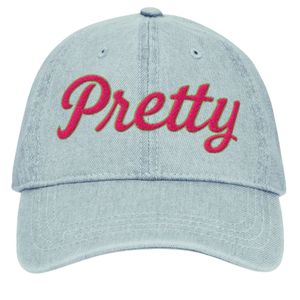 Embroidered Pretty Denim <b>Hat</b> Women <b>Light</b> Blue Baseball Cap Adjustable Strap Casual Fashion Cotton Cap Stylish Headwear - Product Image 1