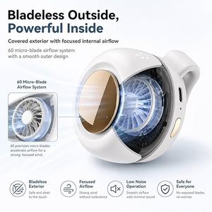 USB Rechargeable Wearable <b>Neck</b> <b>Fan</b> <b>Portable</b> Mini Personal Cooling <b>Fan</b> 3 Speed Low Noise for Outdoor Travel Office - Product Image 2