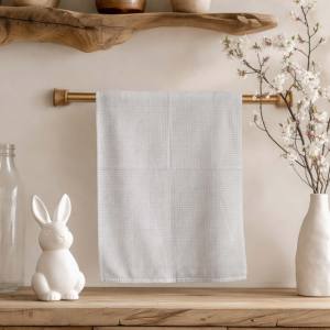 Serviette de cuisine en coton doux, motif gaufré uni, nouvelle conception la plus vendue. - Product Image 2