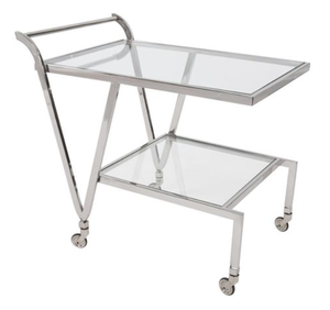 Commercial Kitchen Stainless Steel Utility Cart Glass Tray Sink 4-Wheel Rolling Trolley for Hotel Restaurant <b>Bar</b> Beverage Stand - Product Image 1