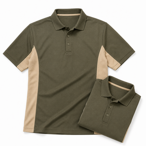 Polo en coton interlock coupe ajustée avec col contrastant, étiquette tissée personnalisée, fournisseur en gros pour vêtements de cyclisme - Product Image 6