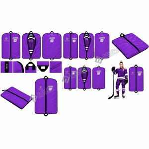Ice Hockey Custom Purple Polyester Lightweight Eco-Friendly Garment Bag Zipper Closure Reusable Clothing Storage <b>Cover</b> for Suit - Product Image 6
