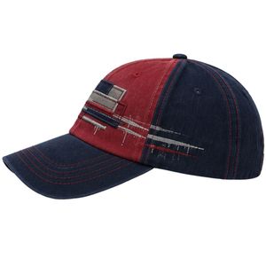 Red And Navy <b>Vintage</b> Washed Baseball <b>Cap</b> With Geometric 3D Embroidery Curved Brim Adjustable Unisex Custom Logo OEM ODM Hat - Product Image 4