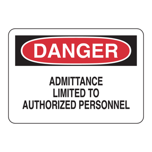 Panneau de signalisation de sécurité pour personnel autorisé Brady Danger pour zones à accès restreint, panneau d'avertissement en PVC - Product Image 2