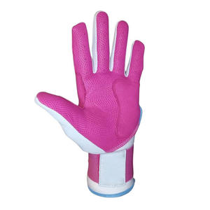 New Pink White Leather Adult Baseball Batting Gloves Breathable Textured Palm Enhanced Grip <b>Adjustable</b> Wrist <b>Strap</b> XL XXL L - Product Image 4