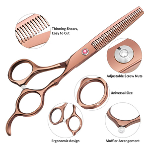 Wholesale Cheap Stainless Steel <b>Barber</b> Scissors <b>Set</b> with Thinning Scissors Ceramic Handles Custom Colors-Factory Direct - Product Image 3