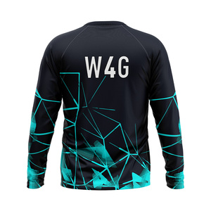 Chemise de compression à manches longues pour homme W4G, imprimé géométrique personnalisé, séchage rapide, col rond, polyester, haut de sport et de loisirs pour toutes les saisons - Product Image 2