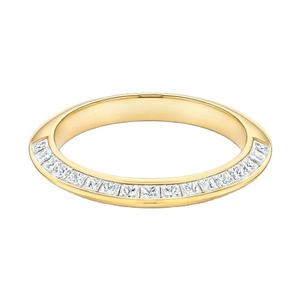 Conjunto de anillos de boda de moissanita para mujer, banda de diamante CERTIFICADO DE 14K, oro amarillo, diseño de lujo - Product Image 1
