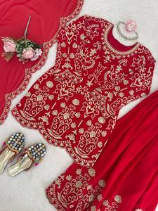 TENNECY Kurti Indio para Mujer, de Seda Sintética Georgette, Bordado, Largo hasta el Tobillo, Reversible, de Secado Rápido, Sin Arrugas, para Todas las Estaciones - Product Image 6