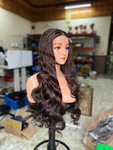 Cabello humano al por mayor cabello virgen HD encaje largo caliente parte en U cuerpo ondulado marrón oscuro sin enredos sin derramamiento cabello humano virgen recto - Product Image 3