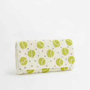 Bolso de Mano de Satén Bordado con Cuentas Estilo Wimbledon, Cierre Magnético, Diseño de Puntos, Perlas y Cristales, Personalizado y a la Moda - Product Image 1