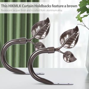 Handmade Metal Leaf Shaped Curtain Holdbacks 2pcs Antique Brass Wall <b>Tieback</b> Hook Pull Backs Elegant Side Curtain Holders for - Product Image 2