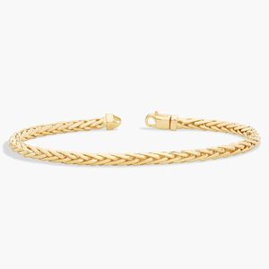 Bracelet Franco carré à coupe diamant pour homme en or jaune - Product Image 3