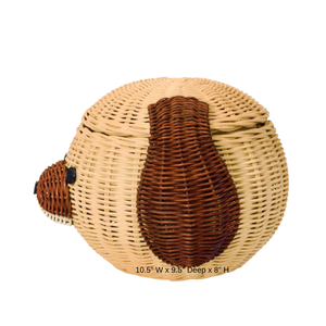 Hot Selling Dog Shape Rattan Kids Room Storage <b>Basket</b> Lovely Animal <b>Wicker</b> Container Box Toddler Bedroom Decor Wholesale - Product Image 4