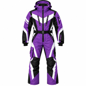 Custom Unisex Adult One-Piece Ski Suit Hooded Waterproof Breathable Snowsuit Insulated Ski <b>Jumpsuit</b> Winter Outdoor <b>Sports</b> Wear - Product Image 4