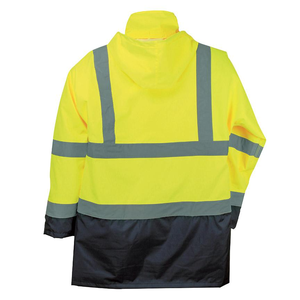Trending Visibility Durable Eco-Friendly Oxford Cotton Jacket Windproof Waterproof Reflective Traffic Safety <b>Raincoat</b> Adults Su - Product Image 2