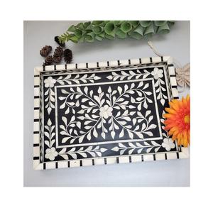 ถาดมุกหรูหราขายดี ดีไซน์ใบไม้โลหะ พร้อมหูจับทันสมัย ถาดอเนกประสงค์มุกแท้ - Product Image 5