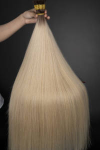 Vietnamese 100% Human Hair Weave Extension Unprocessed Dome <b>Cap</b> Raw Soft Cheap Bulk Silky Straight <b>Wave</b> virgin blonde - Product Image 3
