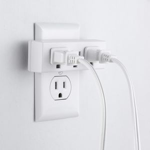 Regleta de 3 tomas con conexión a tierra, adaptador de 3 clavijas, divisor de corriente múltiple para el hogar, la oficina y viajes. - Product Image 5