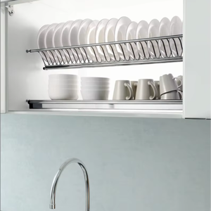 Meubles de cuisine modulaires modernes RTA en MDF et contreplaqué, personnalisés par JY Project, fournisseur vietnamien, avec robinet et armoire murale de garde-manger de luxe - Product Image 5