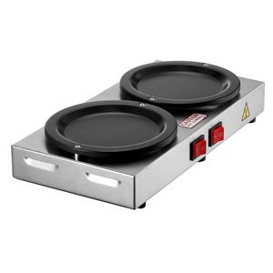 Scaldacaffè Commerciale Doppio da 80W con Piastra Riscaldante e Controllo Indipendente, Adatto per Caraffa da 1.8L, Scaldacani con Doppia Funzione di Riscaldamento Indipendente - Product Image 1