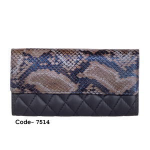 Cartera de piel auténtica acolchada con estampado de serpiente de diseñador, monedero tipo clutch para mujer con bloqueo RFID, tarjetero y cremallera para muñeca. - Product Image 6