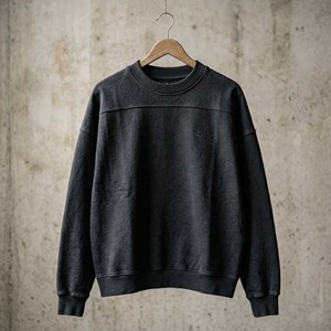 Custom OEM Heavyweight Oversized <b>Men</b> Sweatshirt Drop Shoulder Streetwear <b>Pullover</b> with Raw Edge Star Applique - Product Image 4