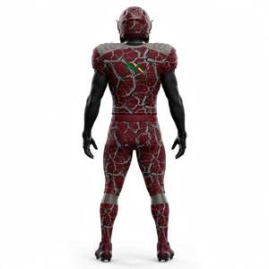 NEXTEX Herren Cracked Earth Fußball-Uniform Kastanienbraunes Trikot Hose Sublimations-Set - Product Image 2