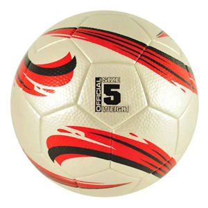 Ballon de football promotionnel personnalisé pour matchs, fabricant de ballons de football pakistanais avec impression de logo personnalisée, taille 5, fabrication mécanique. - Product Image 2