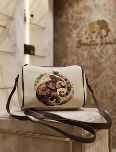 Embroidered Elephant Crossbody Clutch <b>Bag</b> Canvas Shoulder Purse Zipper Vintage Fashion <b>Easter</b> Daily Travel Handbag for Women - Product Image 3