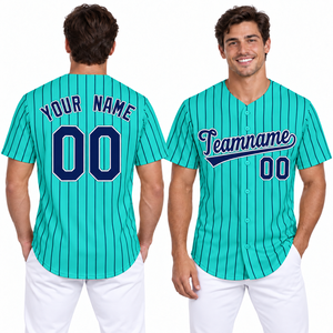 Camiseta de Béisbol Personalizada para Hombre, con Rayas Naranjas, Cuello en V, Manga Corta, Transpirable, de Poliéster, con Impresión del Nombre y Número del Equipo, para Todas las Temporadas - Product Image 3