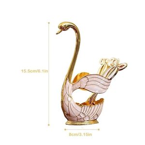Organizador de Cubiertos Metálico con Forma de Cisne, Elegante y Vertical para Sala de Estar, Acabado en Pintura Horneada Duradera - Product Image 2