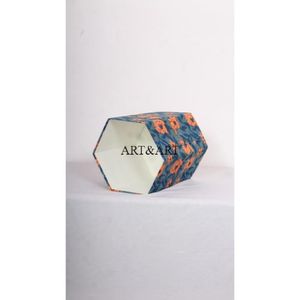 Maneras creativas de reutilizar cajas de cartón para hacer cubos de basura con estampado floral artesanal y cubo de basura de tela de algodón para el hogar. - Product Image 4