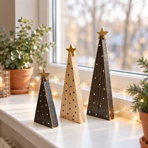 Decoración Navideña de Madera Hecha a Mano, Adorno Rústico para Árbol de Navidad, Decoración Festiva para el Hogar y Fiestas, Venta al Por Mayor - Product Image 2