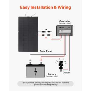 Panneau solaire monocristallin flexible 200W semi-flexible, efficacité 21,9%, sortie MC4, étanche IP67 pour bateau, camping-car, voiture, cabine - Product Image 3