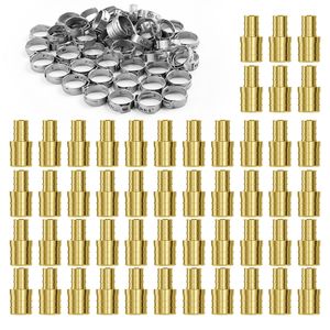 Raccordi per tubi in ottone 1/2"-3/4" 50 pz. Connettori a morsetto con filettatura interna 1/2 NPT per tubi, accessori per rubinetti da bagno per impieghi gravosi - Product Image 1