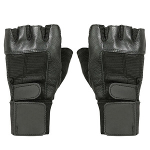 Qaswa Leather Premium Half Finger Fitness Gloves Shockproof Breathable Lightweight for Weight Lifting Gym Training Unisex - Product Image 1