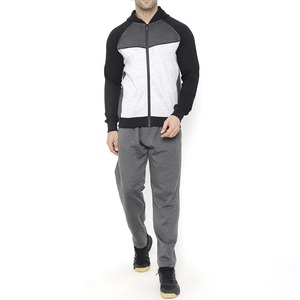 Ensemble de survêtement décontracté deux pièces pour homme, à capuche, 100 % laine, taille élastique, pour l'entraînement sportif, vente en gros - Product Image 1