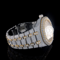 Montre unisexe mécanique en acier inoxydable, la plus vendue, avec diamants Moissanite et incrustations en or, idéale pour les fêtes et mariages, au prix d'usine en Inde