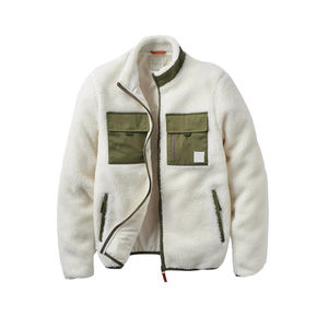 Veste en polaire sherpa épaisse et chaude pour l'hiver, col montant décontracté, coupe-vent, respirante, 4 poches pour homme - Product Image 1