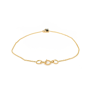 Best Selling Products Handmade <b>Solid</b> K14 Yellow <b>Gold</b> Blue Sapphire & Diamond Toi et Moi Dainty Bracelet Birthday Gift For Her - Product Image 3